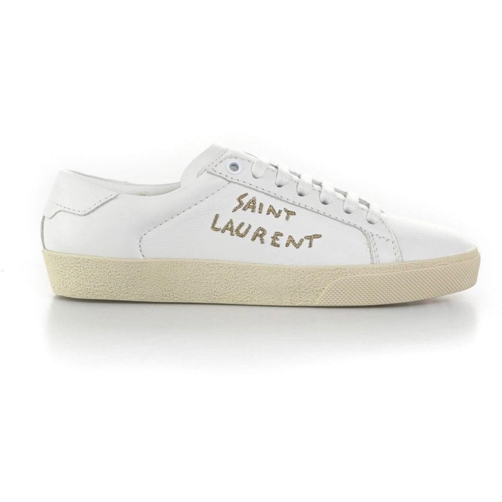 Saint Laurent Women’s Court Classic Embroidered Leather Sneaker